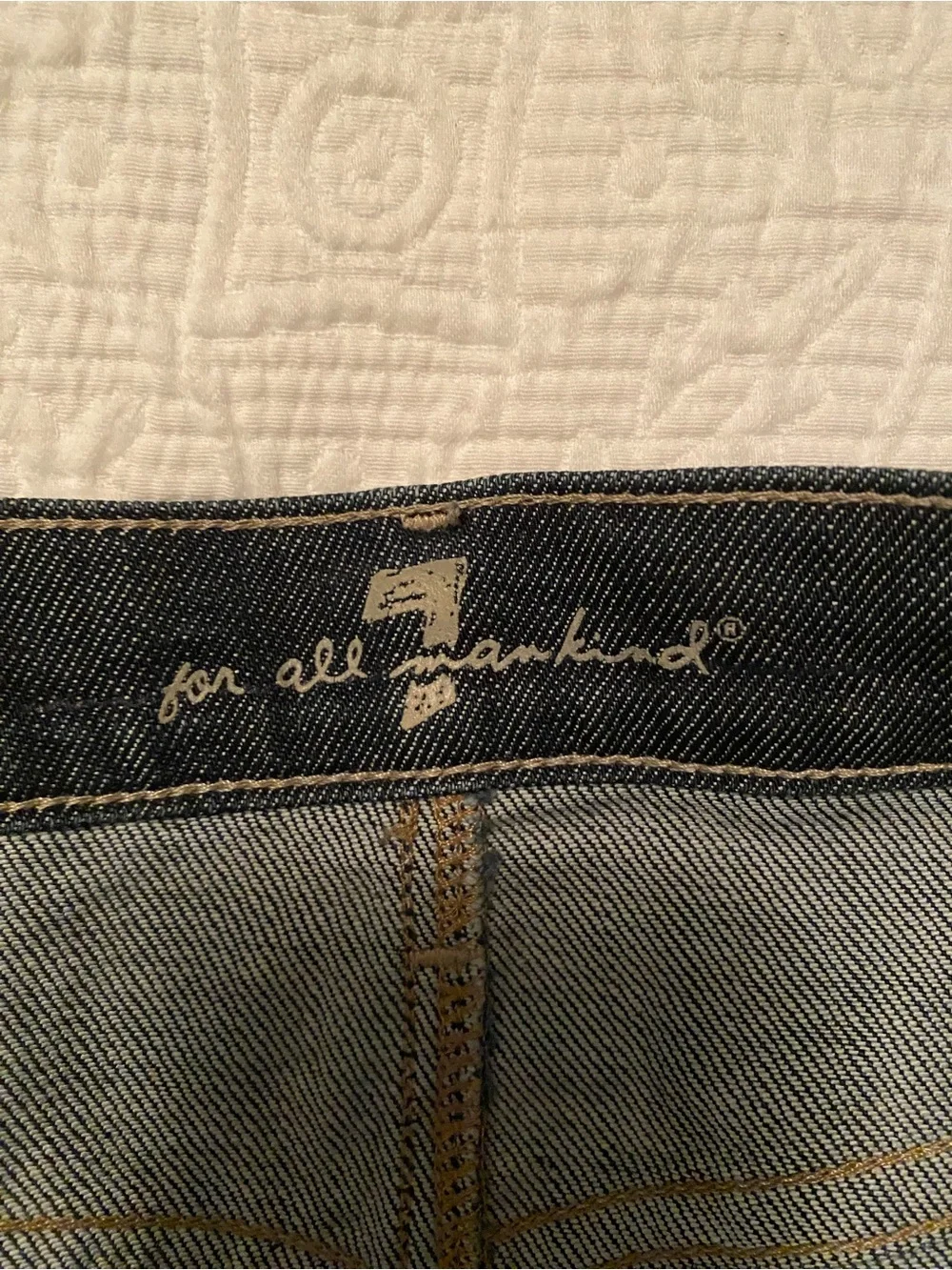 7 For All Mankind Dark Indigo Denim Mini Skirt